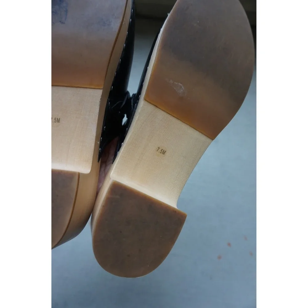 Loeffler Randall Polina Black Leather Braided‎ Slide Clogs Mules\Size 7.5 - Picture 7 of 8